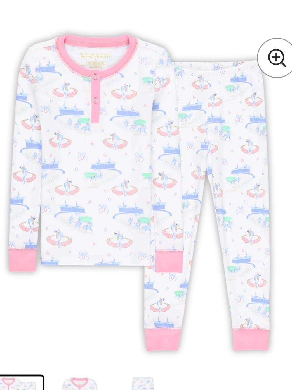 The Beaufort Bonnet Company White Kentucky Derby Sara Jane's Sweet Dream PJ Set